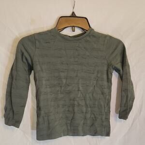 Kids Long Sleeve Textured Tee in Green